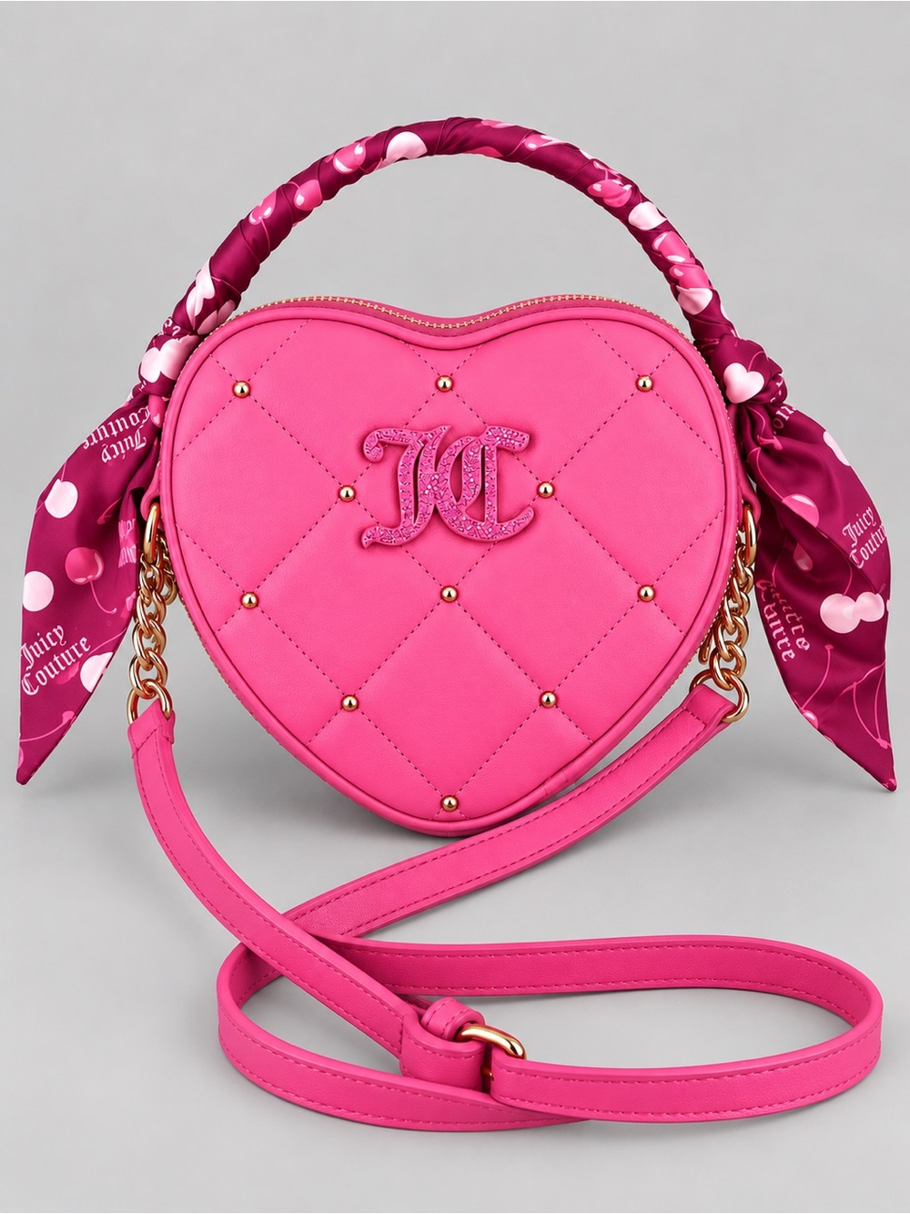 Juicy Couture Hot Pink Quilted Heart Crossbody Bag NWT